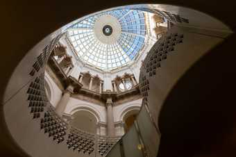 Tate Britain glass dome ceiling view from inside